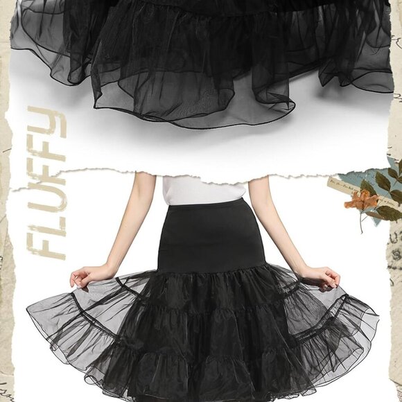 Women Vintage Petticoat Skirt Tulle Crinoline 50s Retro Underskirt - Picture 2 of 6